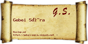 Gebei Sára névjegykártya