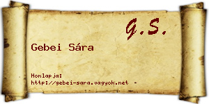 Gebei Sára névjegykártya